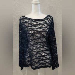 Navy mesh sweater/top